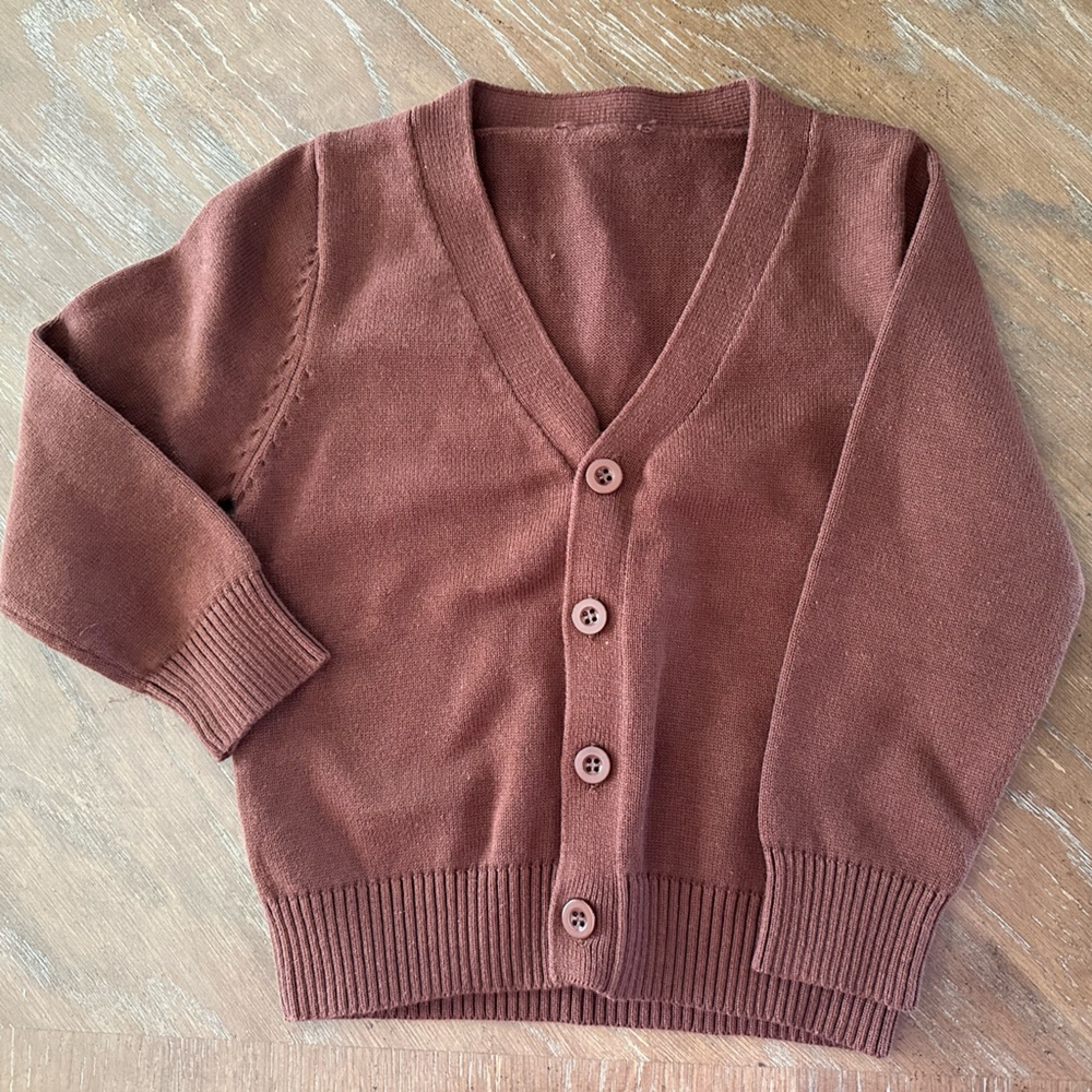 Toddler Brown Cardigan Sweater